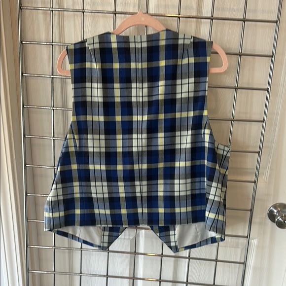 Wildfang Blue and Yellow Plaid Vest - Picture 3 of 3